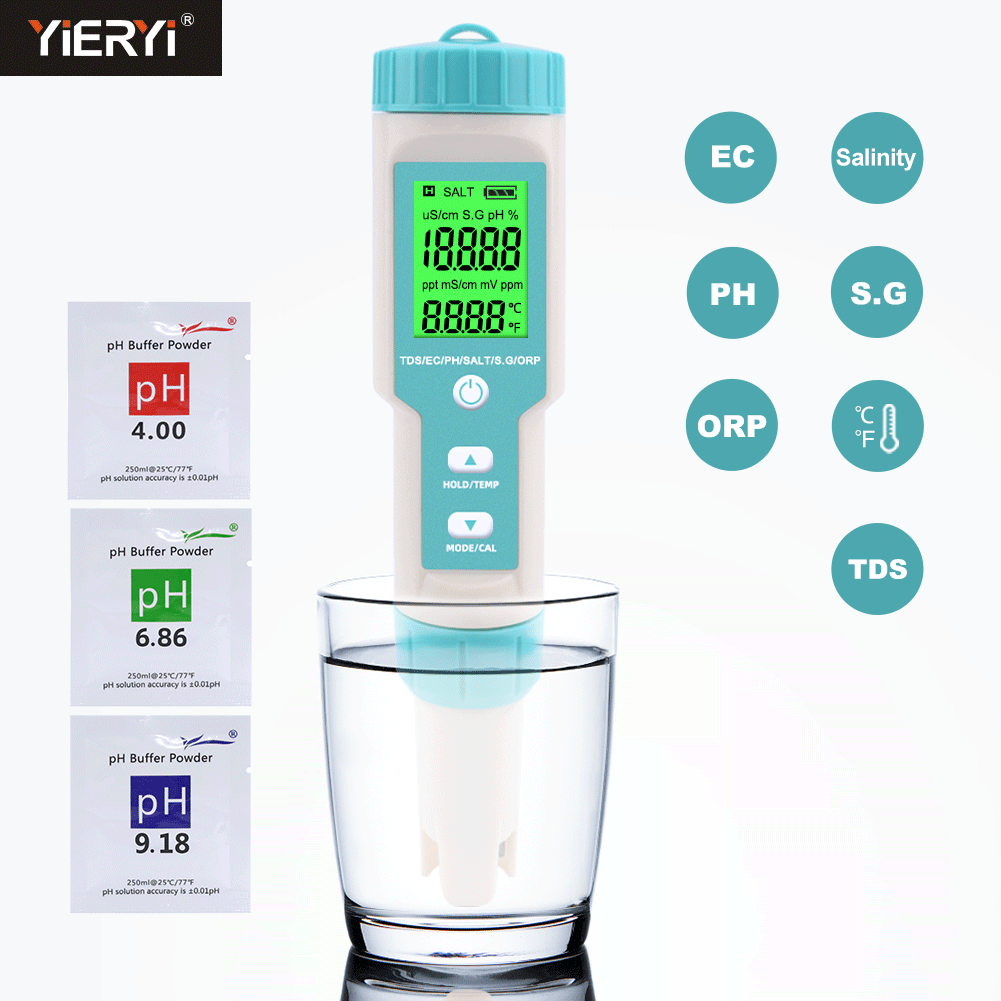 Nowy 7 w 1 PH/TDS/EC/ORP/zasol – Ph Meter Digital Water Tester recenzja i cena